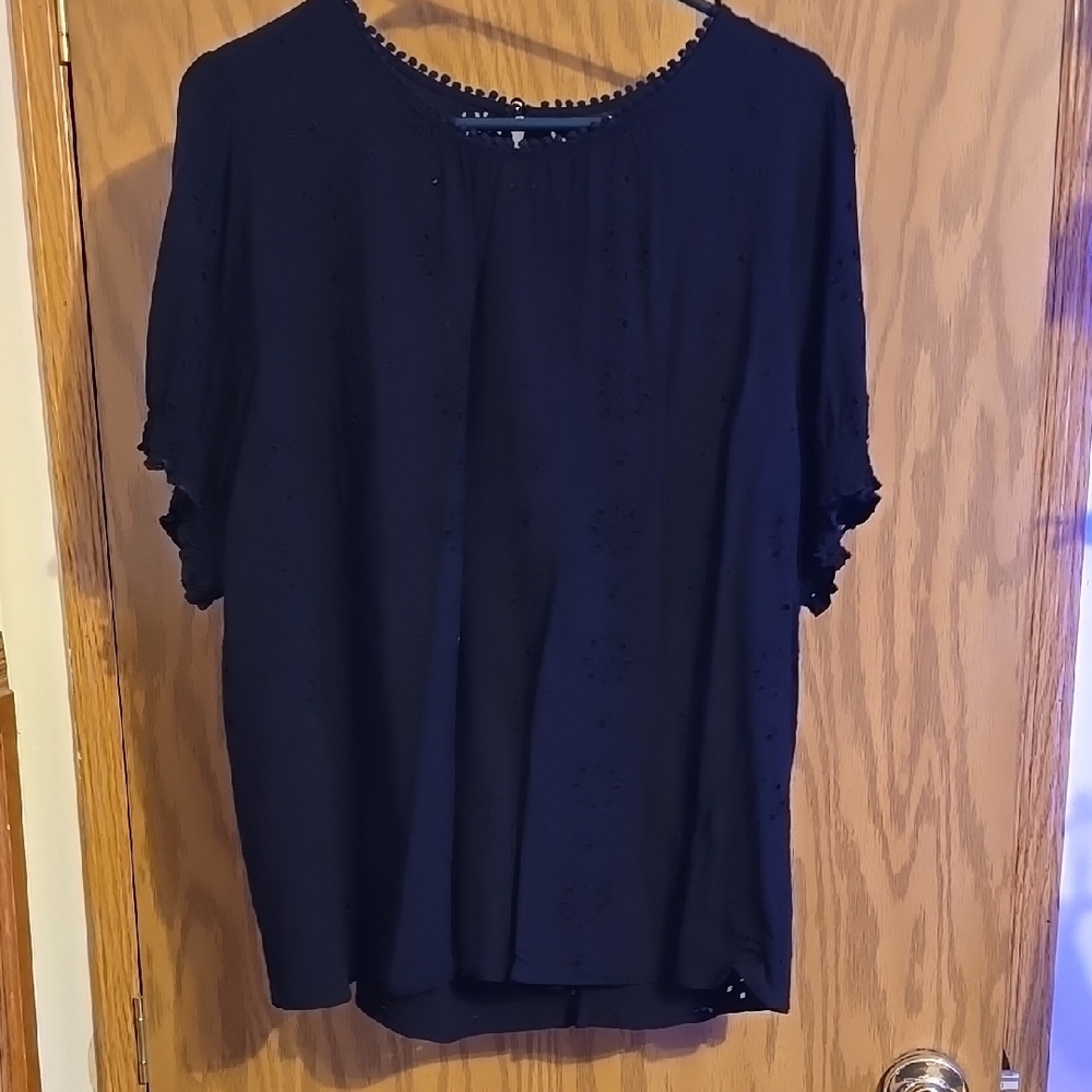 Torrid Blue Relaxed Ribbed Blouse